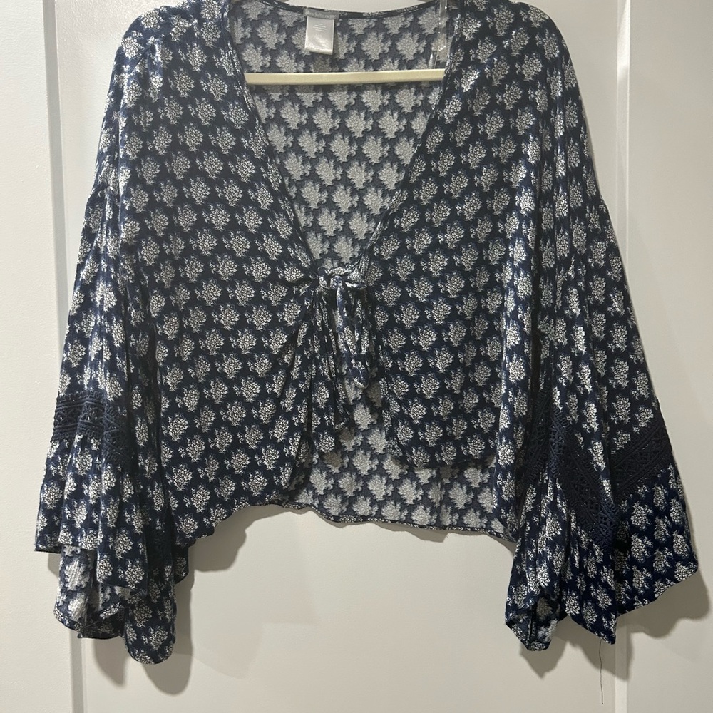 Boho front tie shirt
